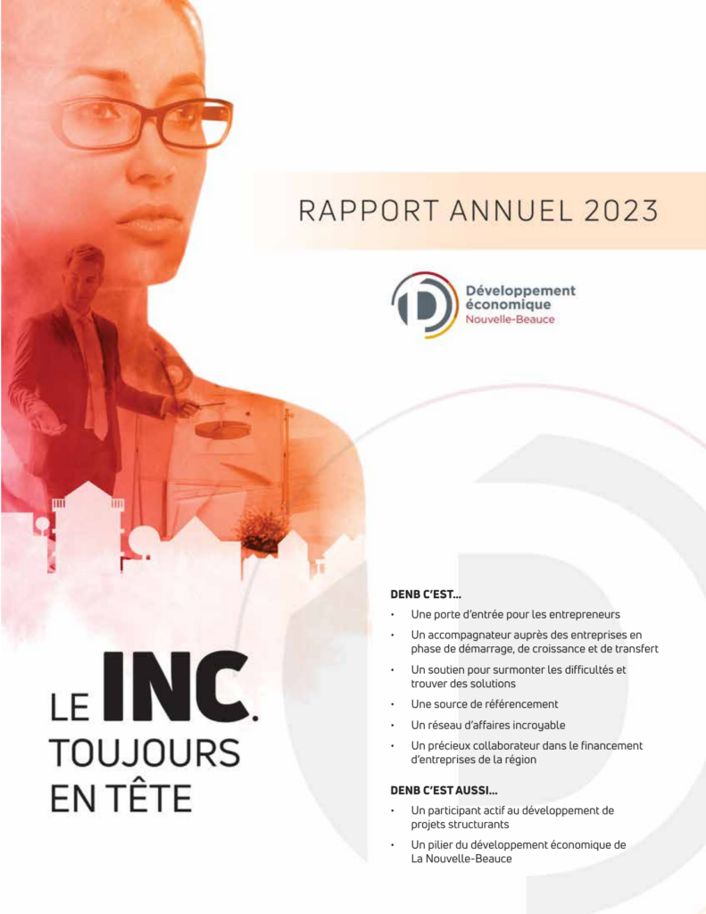 Couverture rapport annuel 2023 développement économique