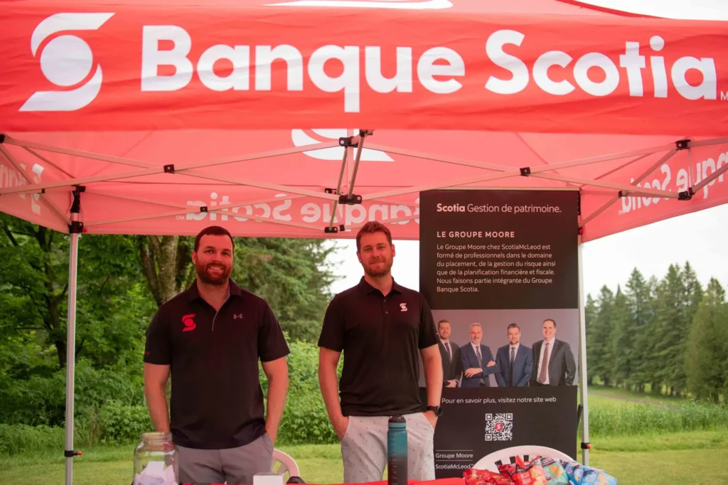 Stand Banque Scotia lors d’un événement extérieur